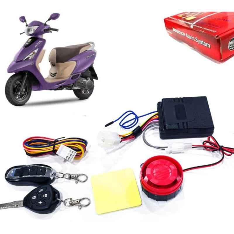 Auto Pearl 12V Black Two-Way Anti Theft Motorcycle Alarm Kit with 2 Pcs Remote for Deo