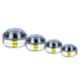 Sempl 4 Pcs Stainless Steel Silver Grocery Container Set with Blue Unbreakable Plastic Lid