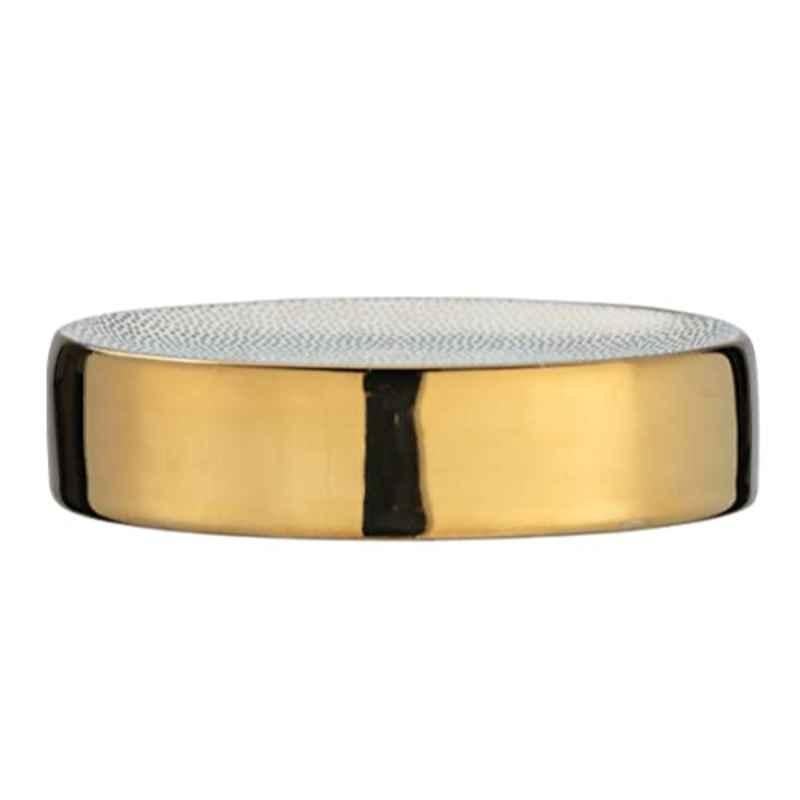 Wenko 12x3x8cm Ceramic Gold & White Oval Nuria Dish, 24186100