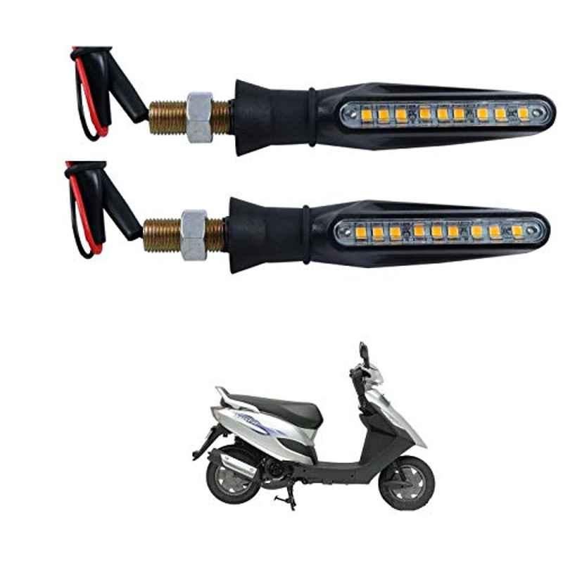 Kozdiko 4 Pcs Plastic Front & Rear Side Sleek Yellow Bike Indicator Set for Bajaj Kristal 640