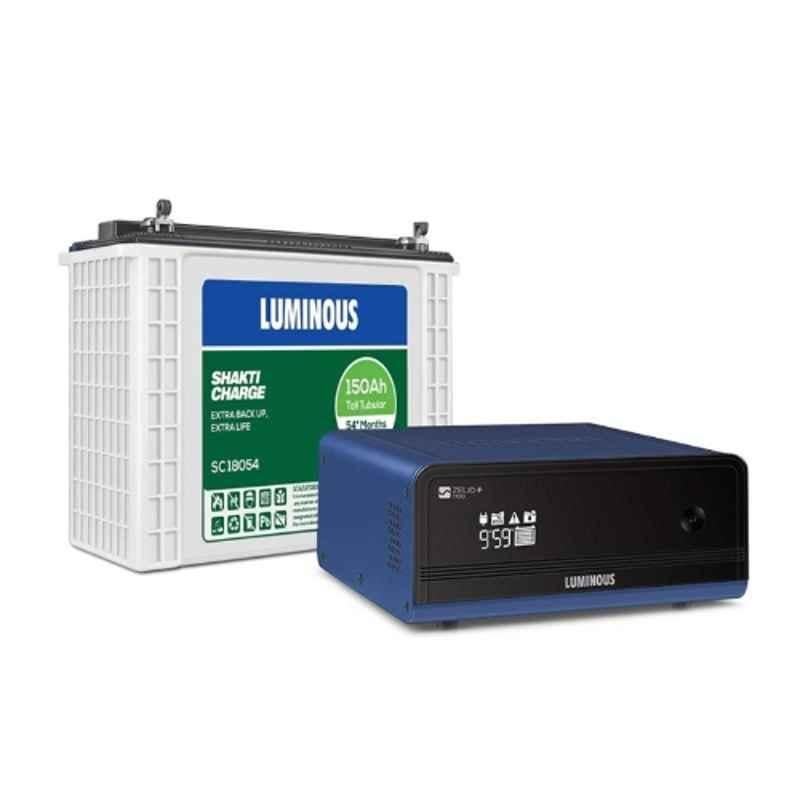 Luminous Zelio+ 1100 900VA Pure Sine Wave Digital Inverter & SC 18060 150Ah Tall Tubular Battery Combo