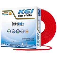 KEI 0.75 Sqmm 1 Core Homecab FR Red Copper PVC Insulated Unsheathed Multistrand Flexible Cable, Length: 90 m