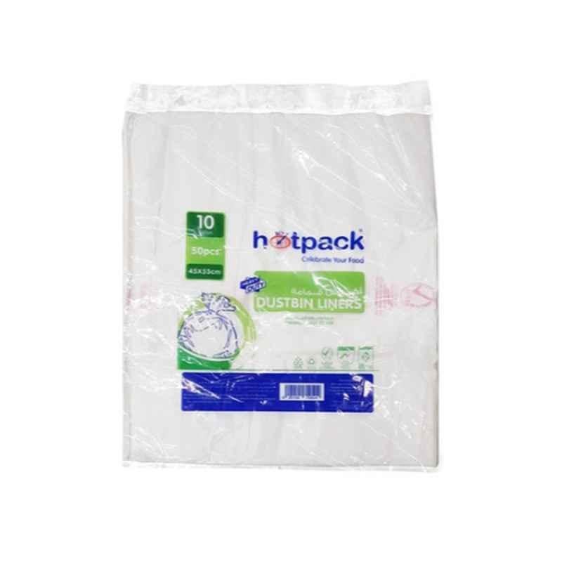Hotpack 10 Gallon 55x45cm White Dust Bin Bag, 116-DBB (Pack of 50)