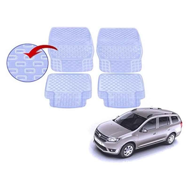 Kozdiko 93043 4 Pcs Rubber & PVC Clear Car Floor Mat Set for Mahindra Logan
