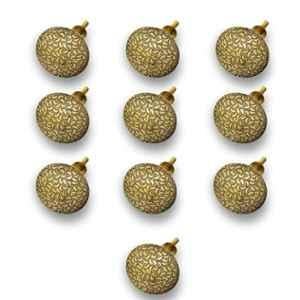 Mix & Match 40mm Brass Vine Handcrafted Round Cabinet Knob with Antique Brass Finish (Pack of 10)