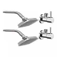 Fastgear 4 Pcs Turbo Stainless Steel Silver Chrome Finish Faucet Set with Shower, FG2311