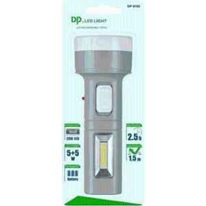 DP 5W 16cm ABS Grey Rechargeable LED Torch with Built-in Emergency Light, DP-9163