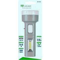 DP 5W 16cm ABS Grey Rechargeable LED Torch with Built-in Emergency Light, DP-9163