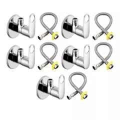Fastgear 10 Pcs Stainless Steel Silver Chrome Finish Bathroom Faucet Set, FG1223