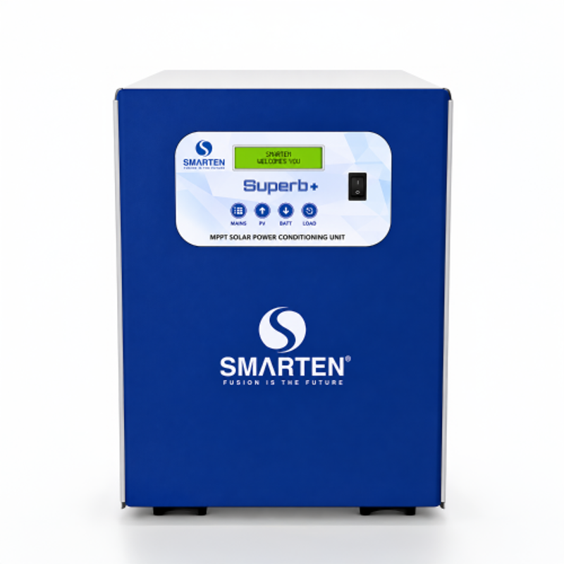Smarten Superb+ 3575VA 24V MPPT Solar PCU | Pure Sine Wave Inverter | SPD-SB-340-024-01 | LCD Display | Supports 2500W Solar Panels | 36 Months Warranty