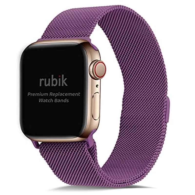 Rubik Metal Purple Magnetic Mesh Strap for Apple Watch