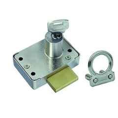 Bonus CB-45 32mm Mild Steel Silver Nickel Finish Cupboard Lock with Security Plate