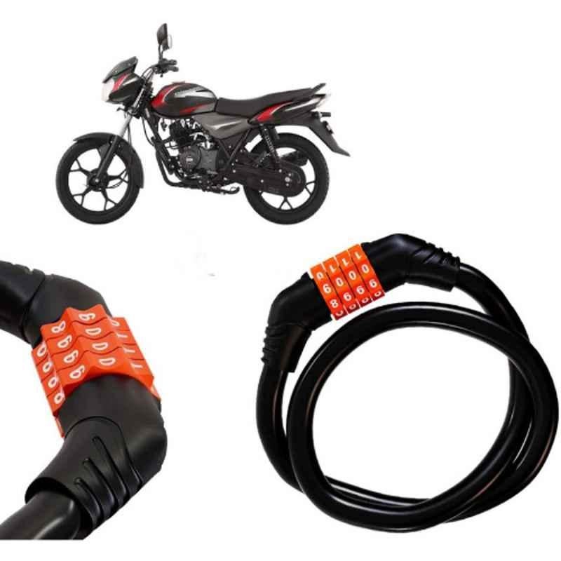 Auto Pearl Black & Orange 4 Digit Anti-Theft Combination Number Lock for Discover
