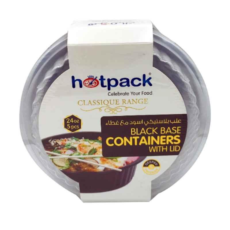 Hotpack 5Pcs 24Oz Round Micro Wave Container with Lid Set, HSMBB8377
