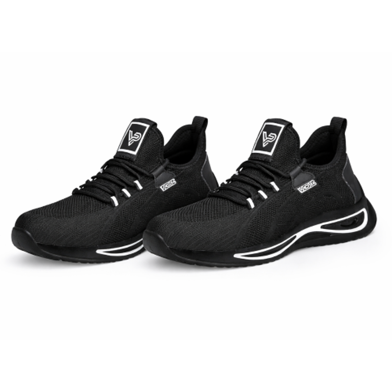 VACPAC Bold Rubber Steel Toe Black Sports Safety Shoes, Size: 6 (Pack of 2)