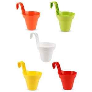 Freakonline 5 Pieces 100% Virgin Plastic Balcony Planter Set (Pack of 5)