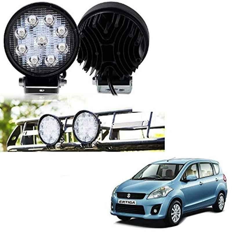 Kozdiko 2 Pcs 27W 4 inch 9 LED Waterproof Round White Fog Light Set with Mounting Brackets for Maruti Suzuki Ertiga, kozd_20066