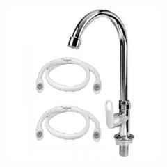 Fastgear Stainless Steel & Plastic Chrome Finish Silver Sink Tap, FG1078 (Pack of 3)