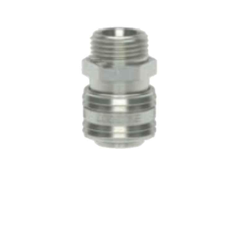 Ludecke ES1815AAB 18x1.5 Double Shut Off Quick Male Thread Connect Coupling