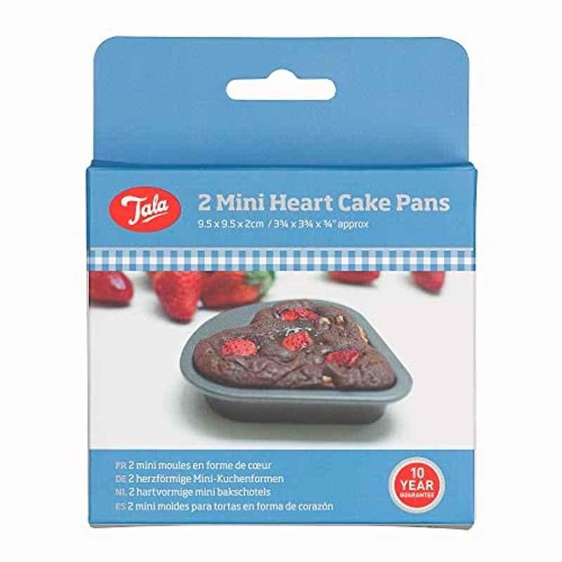 Tala Everyday 10A11616 2 Pcs Carbon Steel Grey Non-Stick Mini Heart Pans Set