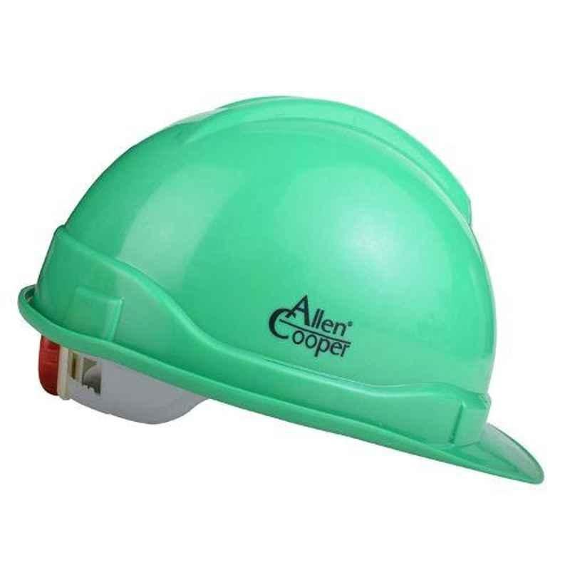 Allen Cooper Green Polymer Ratchet Type Safety Helmet with Chin Strap, SH721-G