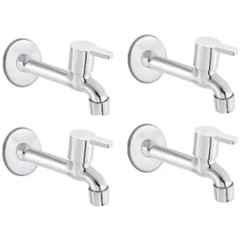 Senkiddpro Stainless Steel Chrome Finish Wall Mounted Long Body Tap (Pack of 4)