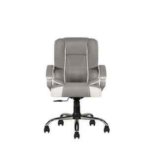 CELLBELL C102 Watson Leatherette Medium Back White & Grey Executive Chair