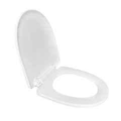 Happy Homes 46x35cm White Plastic U-Shape Commode Seat Cover with Soft Close Mechanism