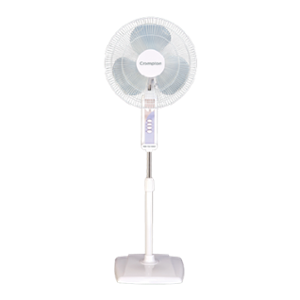 Crompton High Flo 58W White Pedestal Fan, Sweep: 400 mm