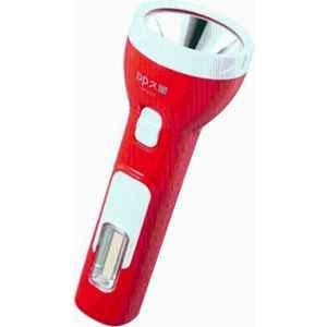 DP 3W 800mAh ABS Red Rechargeable LED Torch with Built-in Emergency Light, DP-9123