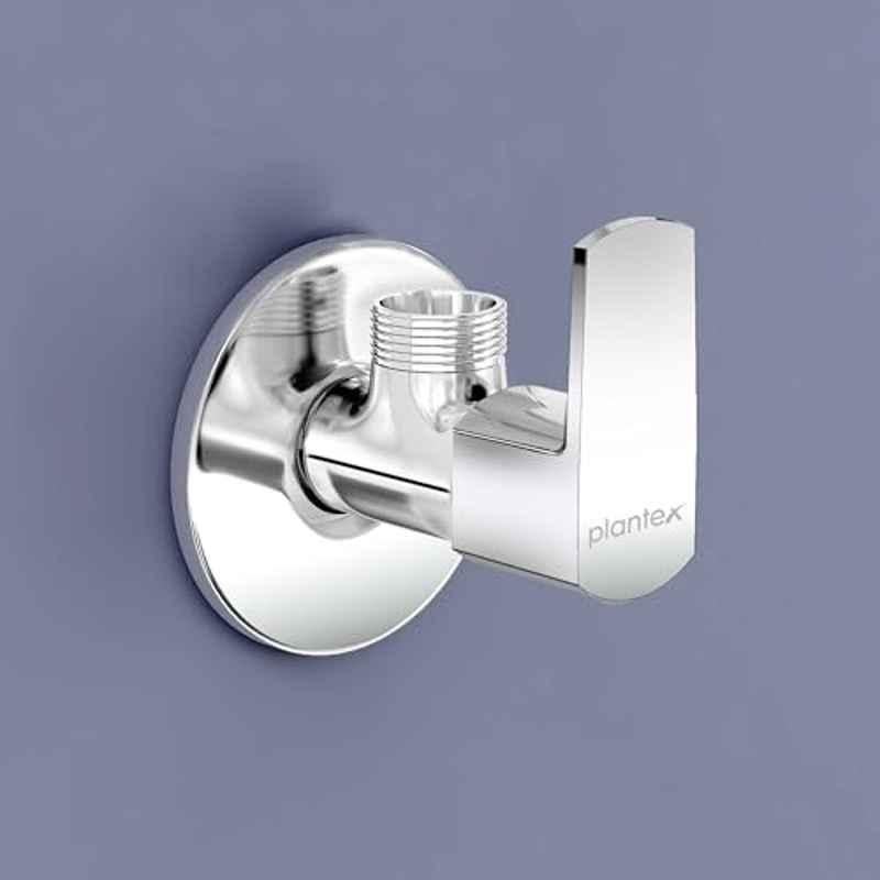 Plantex Saga Chrome Angle Cocke for Bathroom with Brass Spindle/Angle Tap with Wall Flange and Teflon Tape/Kitchen and Bathroom Accessories