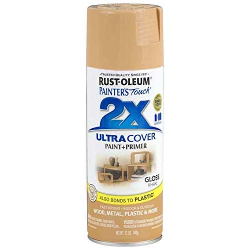 Rust-Oleum Painters Touch 12oz Khaki 2X Ultra Cover Paint with Primer Glossy Spray