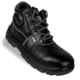 Allen Cooper AC-1008 Leather Steel Toe Hi-Ankle Black & Grey Work Safety Shoes with Free Socks, Size: 6