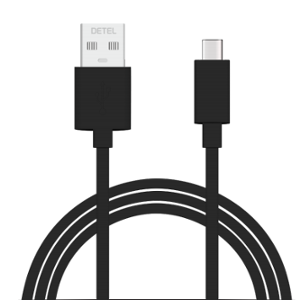 Detel D40 1.5A Black Micro USB to Full Size USB Cable, Length: 1 m