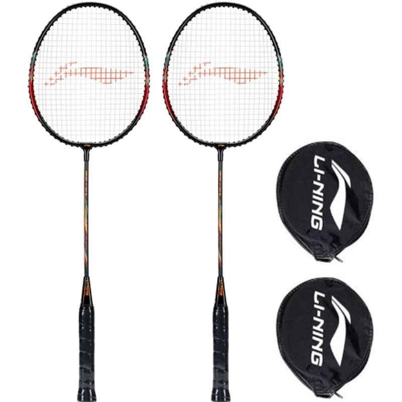 Li-Ning XP-60-IV 86g Black & Pink Strung Badminton Racquet (Pack of 2)