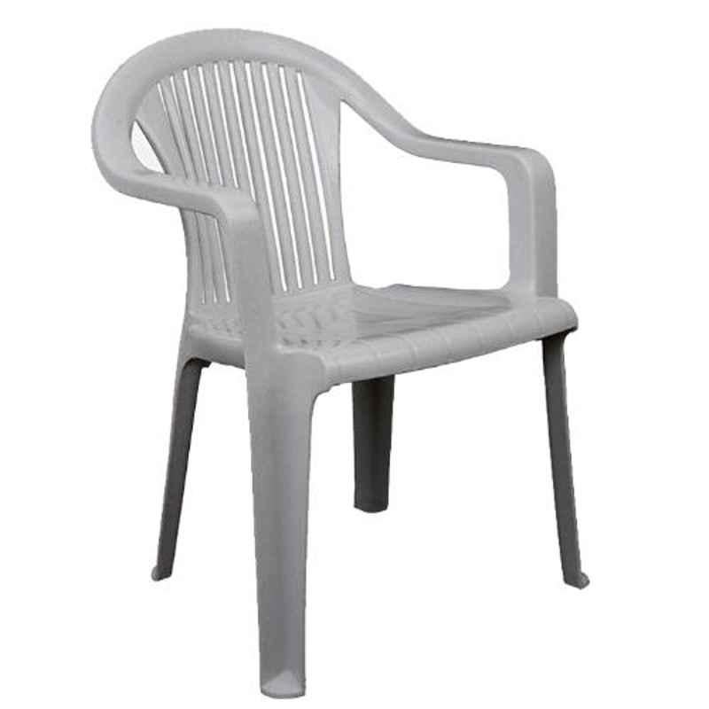 Italica Polypropylene Marble Grey Luxury Arm Chair, 9201-1