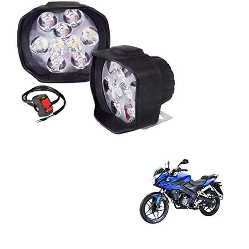 Kozdiko 2 Pcs Sheen 15W 9 LED 6000k Transformer Bumble Bee Style LED Fog Light Set for Bajaj Pulsar as150, koz_81355