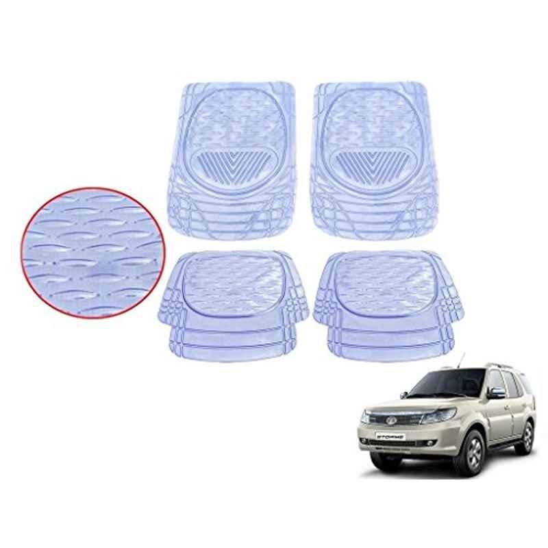 Kozdiko 4 Pcs 6204 PVC & Rubber Clear Car Foot Mat Set for Tata Safari Strome