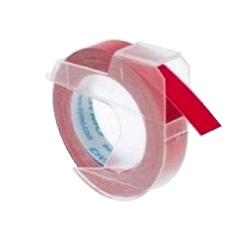 Dymo S0898150 9mmx3m White on Red Embossing Tape (Pack of 10)