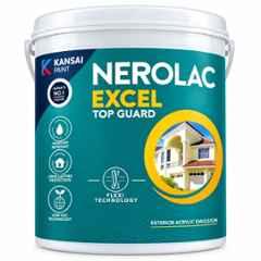 Nerolac Excel Top Guard 4 Litre White Exterior Wall Emulsion Paint with Weather, UV & Fade Resistant