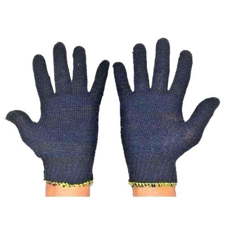 RPES Blue Free Size Cotton Knitted Safety Hand Gloves (Pack of 60)