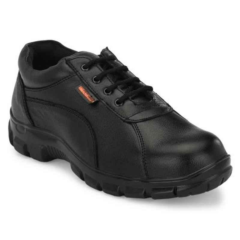 Timberwood TW44 Leather Steel Toe Airmix Sole Black Safety Shoes, Size: 6