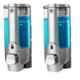 Acrome 400ml Plastic Silver Lockable Key Liquid Soap Dispenser (Pack of 2)