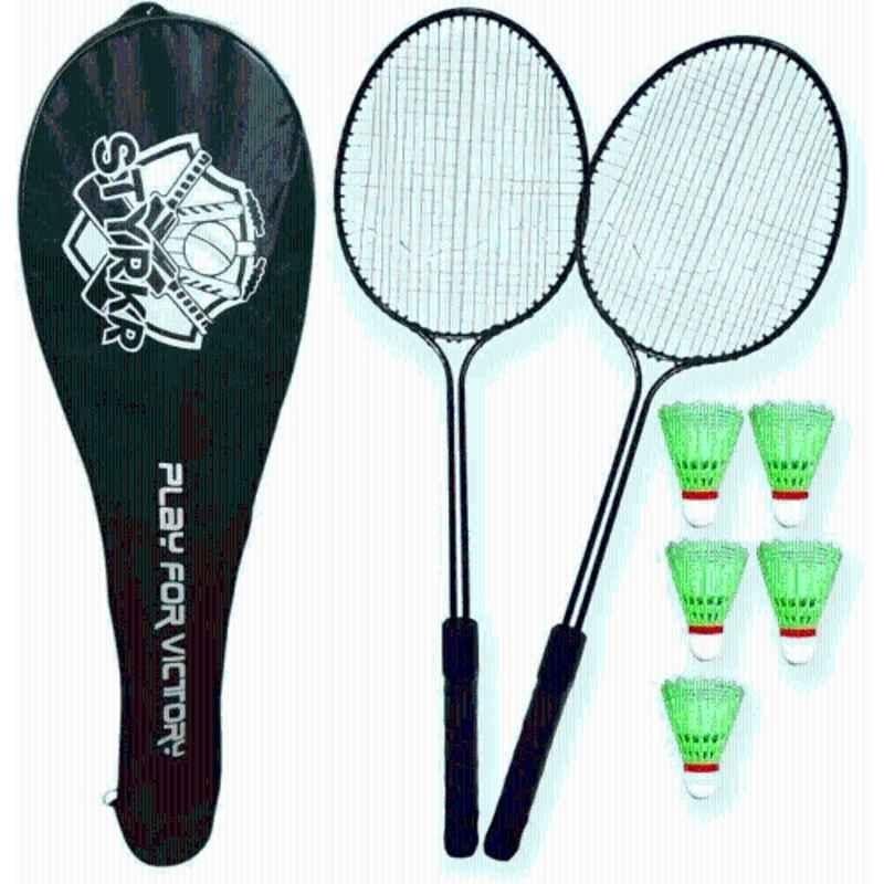 STYRKR Alloy Steel Multicolour Badminton Racquet Kit with Shuttle Badminton Kit