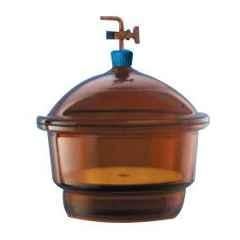 Borosil 100mm Amber Vacuum Desiccator Set with Cover & Porcelain Plate, 3085041
