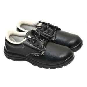 Ayoka Polo Plus Leather Steel Toe Black & Grey Work Safety Shoes, Size: 6