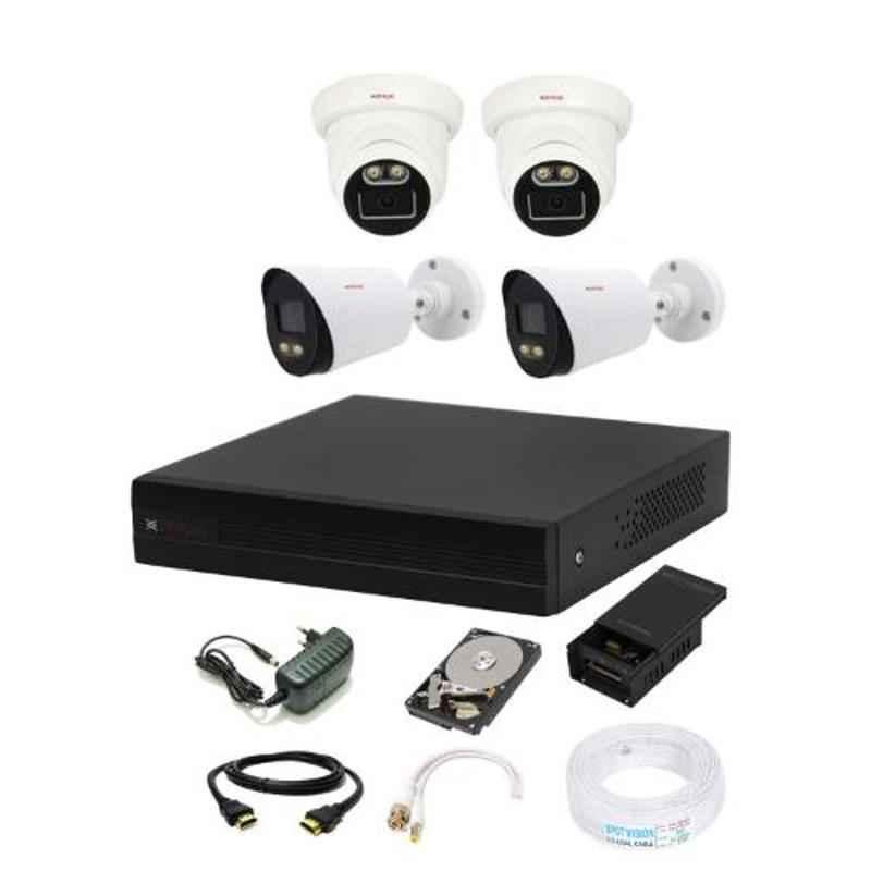 CP Plus 2.4MP 4 Pcs White & Black Camera with 4 Channel DVR Kit