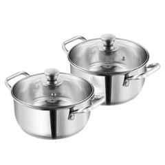Vinod Roma 2 Pcs Induction Friendly Casserole Set with Lid, 2ROM (Pack of 5)