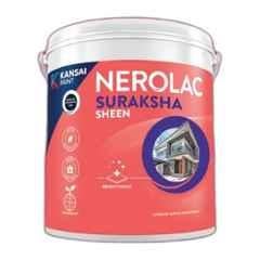 Nerolac Suraksha Sheen 10 Litre White Exterior Wall Emulsion Paint with Weather, Fade & Crack Resistant