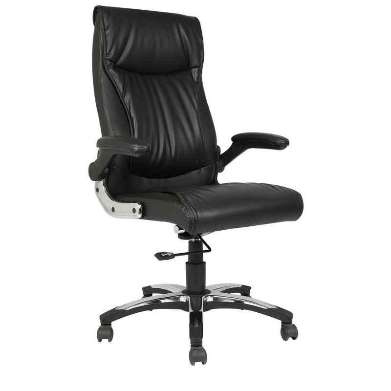Caddy PU Leatherette Black Adjustable Office Chair with Back Support, DM 117 (Pack of 2)